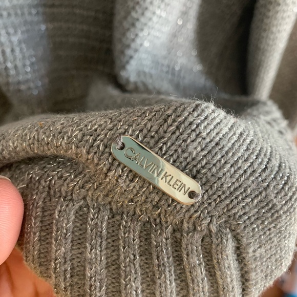 Women’s Calvin Klein Gray Turtleneck Sweater with Cowl Neck - Picture 4 of 5